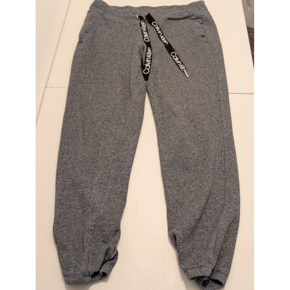Calvin Klein Pants - Calvin Klein Performance Heather Gray Joggers Logo Drawstring Sweatpants Womens